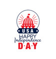 happy independence day emblem silhouette vector image