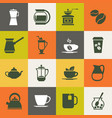 multicolor coffee icons set vector image