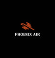 phoenix bird line logo design vector image