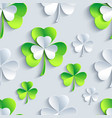 background seamless pattern with 3d patrick clover vector image vector image