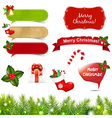big christmas icons set with border vector image vector image