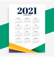 geometric 2021 modern calendar design template vector image vector image