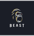 minimalist powerful gorilla logo icon vector image