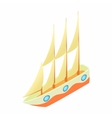 sailboat icon cartoon style vector image