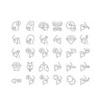 set of linear icons of speech-language pathology vector image vector image
