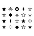star shapes set different stars shapes christmas vector image