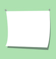 white curved paper with copy space on light green vector image vector image