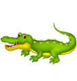 Cute crocodile with a cub stands on sandy beach Vector Image