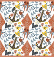 handdrawn sea pattern with various marine vector image