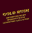 gold rush whiskey label font vector image vector image