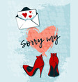 greeting card for st valentine s day i miss you vector image