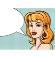 pop art woman face vector image