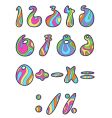 psychedelic numbers vector image
