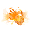 red splatter handprint vector image vector image