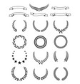 black laurel wreath set with text space vector image