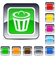 dustbin square button vector image