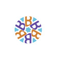 letter b with circle background color logo vector image vector image