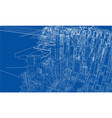 outline city concept wire-frame style vector image vector image