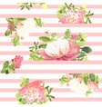 seamless striped style floral pattern vector image