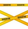 yellow quarantine tape isolated on white vector image