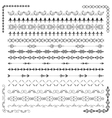 black sketched seamless borders and corners vector image