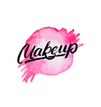 makeup hand written lettering logo label emblem vector image vector image