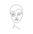 minimal woman face vector image