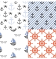 seamless pattern set with nautical sailor vector image