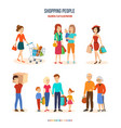 shopping people joint purchases family walks vector image