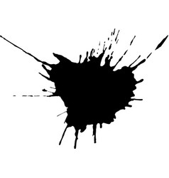 Black ink watercolor drop on white background Vector Image