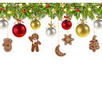christmas banner with gingerbread vector image