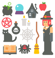 flat design witch item set vector image