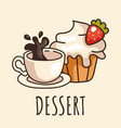 morning breakfast dessert vector image vector image