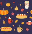 seamless autumn pattern vector image