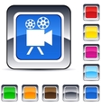 video camera square button vector image