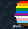 grunge brush lines lgbtqia2s man head vector image