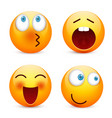smiley with blue eyesemoticon set yellow face vector image
