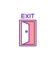 emergency exit door rgb color icon vector image