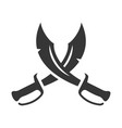crossed sabers bold black silhouette icon isolated vector image vector image