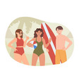 people relax at beach concept vector image vector image