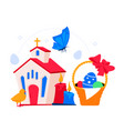 christian holiday of easter - modern colored vector image