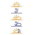 day and night icons sun moon morning vector image vector image
