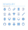 set color line icons jewelry vector image