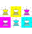 set satellite dish icon isolated on color vector image