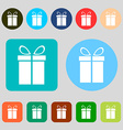gift box sign icon present symbol 12 colored vector image