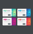 gift voucher set modern template with futuristic vector image