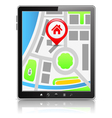 tablet pc with map vector image