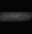 chalk drawn set of scroll ribbon banners vector image