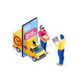 e-shop application pay cart concept vector image vector image