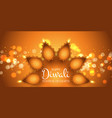 elegant banner for diwali with golden lanterns vector image vector image